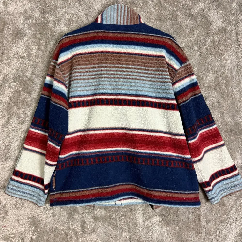 Vintage 90s AEO Blanket Stripe Fleece Southwest Pullover Quarter Zip Jacket M